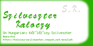 szilveszter kaloczy business card